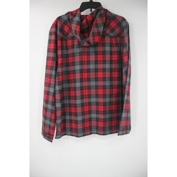 NWT Gramicci Men's Size M Wool Blend Burner Flannel Hoodie Fiery Red plaid check - Picture 5 of 9
